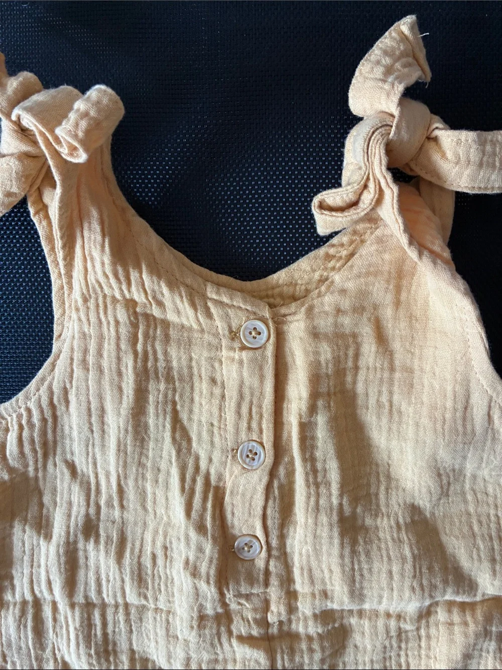 Rachel Zoe Peach Crinkle Tie-Shoulder Romper